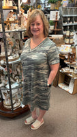 Mittoshop V-Neck Dress In Camo