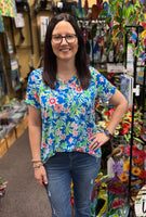 Dear Scarlett Boyfriend Top In Royal Multi