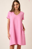 Mittoshop V-Neck Dress In Bubblegum