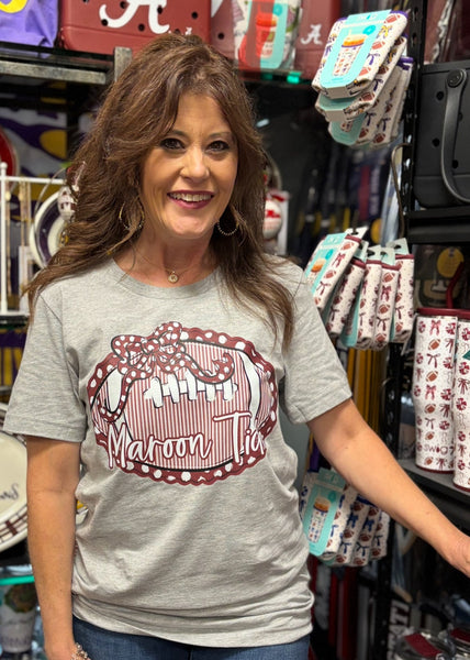 Maroon Tide Football T-Shirt In Gray