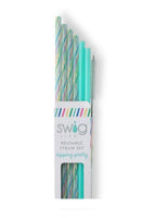 Swig Rainbow Stripe Reusable  Straw Set (Tall)