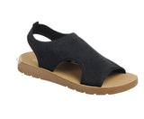 Forever “Redeem” Flyknit Pull-on Elastic Sandals In Black