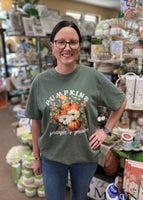 Scripted Pearl “Pumpkins, Prayers & Praise” Comfort Color T-Shirt In Moss