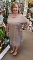 Entro Ribbed Dress in Acorn