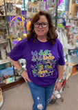 Mardi Gras “We Don’t Hide Crazy” T-Shirt In Purple