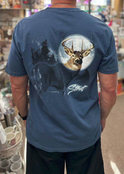 Southern Strut "Moonlight Deer" Comfort Color T-Shirt in Midnight