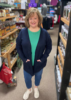 Soft, Stretchy Cardigan In Navy