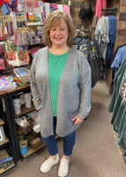 Soft, Stretchy Cardigan In Heather Gray