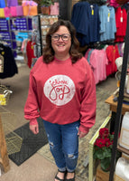 “Choose Joy” Sweatshirt In Heather Red