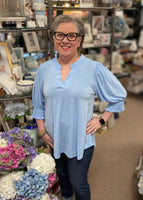 Dear Scarlett "Liz" Smocked Sleeve Top, Assorted Colors