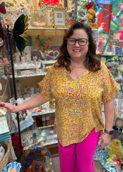 Andrée Floral Top In Marigold