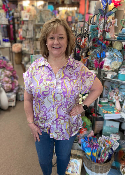Andrée Retro Top In Lavender