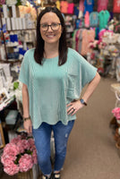 Zenana Corded Oversized Top, Assorted Colors