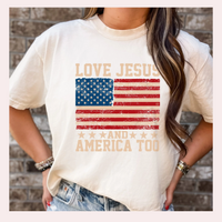 Never Lose Hope Designs “Love Jesus & America Too” T-Shirt