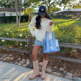 CASE-MATE, Carolina Blue Crochet Wave Jelly Tote Bag, Medium