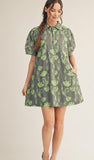 JODIFL Front Button Up Floral Dress