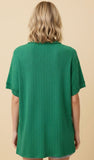HEIMISH Multi Stripe Knit Top With Short Sleeves