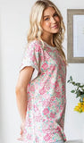 HEIMISH Contrast Trim Floral Dolman Top