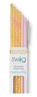Swig Reusable Straw Set (Tall) In Oh Happy Day