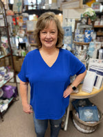 Entro Textured Basic Top in Royal